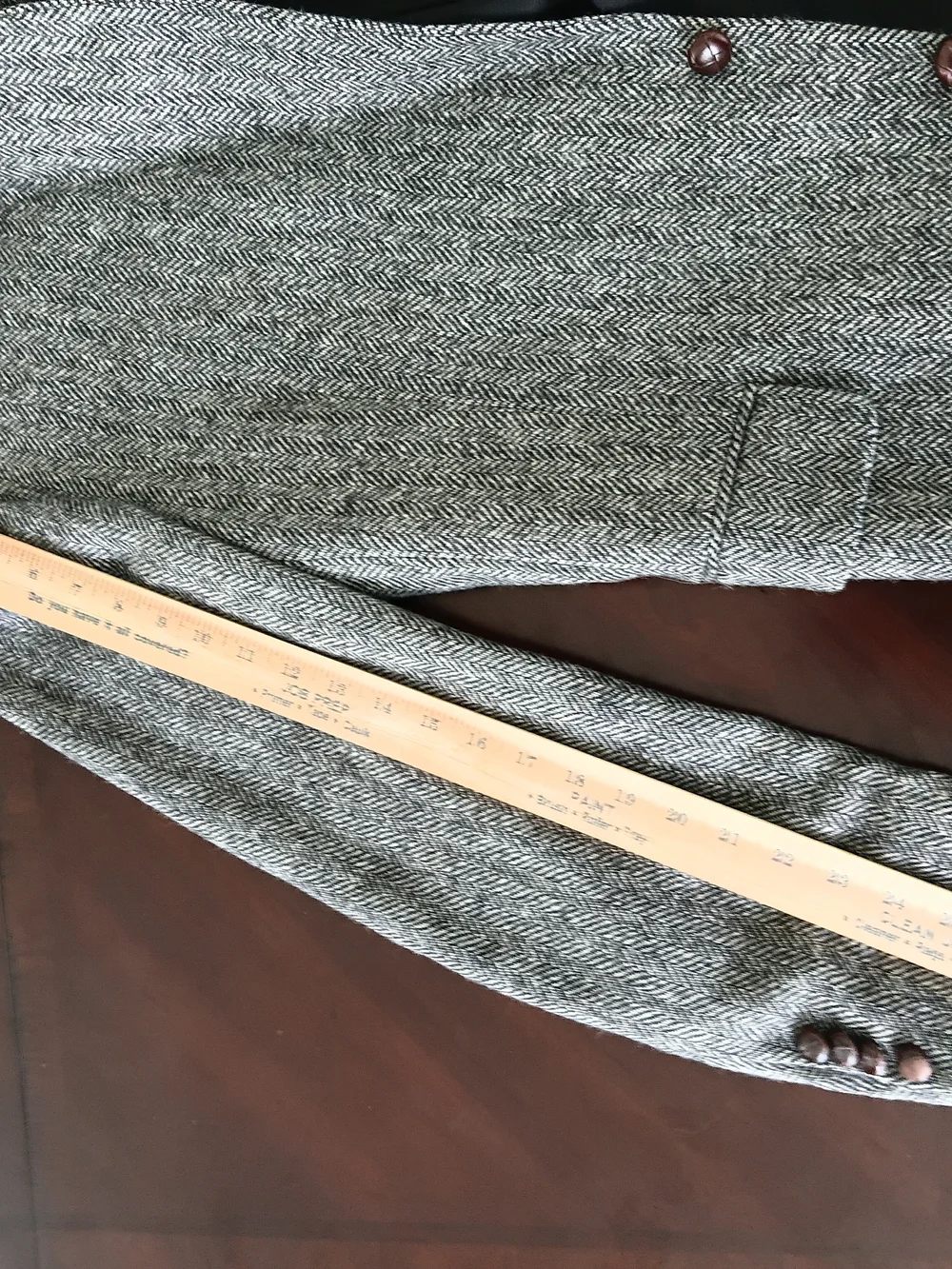 Robert Stock Men's Gray Herringbone Wool Sport Coat Blazer Size 44L
